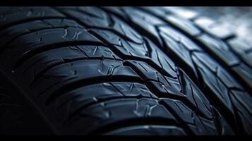 Closeup of the tires symmetrical tread pattern designed for even wear and consistent performance over its lifespan photo