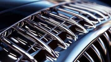 Closeup shots showcase the precise construction of the grille with each metal bar perfectly aligned and secured to create a seamless and polished appearance photo