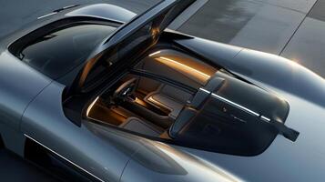 A metallic latch is pulled down securely locking the top in place followed by the shutting of a small latch to ensure stability during driving photo