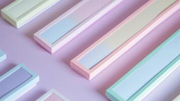 A set of pastelhued magnetic bookmarks ideal for keeping your place in documents and notebooks photo