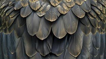 Closeup of the intricate pattern of feathers on a sea eagles chest perfectly designed for soaring through strong winds photo