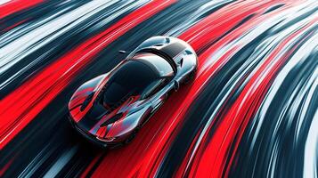 Zooming in on the fluid almost hypnotic patterns of movement as the flag ripples and flows with the wind photo