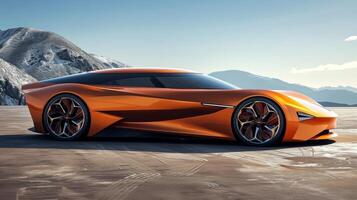 The side view of the car captures the flared fenders and sculpted body allowing air to smoothly flow over and around the vehicle reducing drag and increasing stability photo