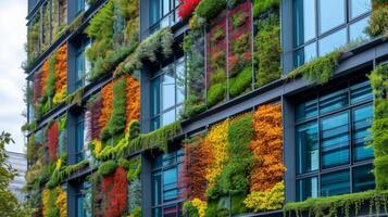 As the seasons change so too do the colors of the vertical gardens on the office buildings exterior providing a constantly evolving visual treat for persby photo