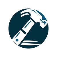 Hammer Icon in Circular Design for Construction Tools vector