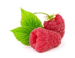 Raspberry on white photo