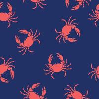 Crab illustration pattern background vector