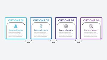 Infographic label design template with icons and 4 options or steps. Can be used for process diagram, presentations, workflow layout, banner, flow chart, info graph. vector
