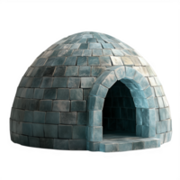 Arctic Igloo Constructed from Layered Ice Blocks with an Open Entrance, Transparent Background png