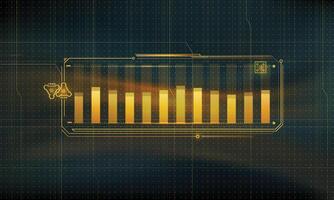 Abstract golden infographic on a background with a wave. vector