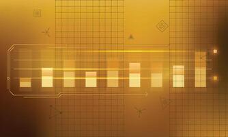 Abstract infographics on a golden background of a stable sales chart. vector