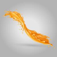 Orange liquid splash on a gray background vector