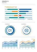 Project business analysis charts in color. Finance Charts. vector