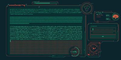 Futuristic HUD interface for processing server data. vector