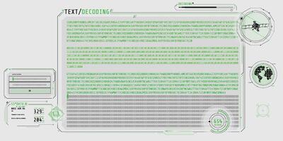 Design of a software interface for text decoding. vector