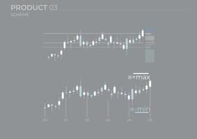 Candle charts business in color. Charts. vector