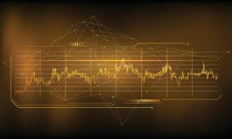 Abstract infographics on a golden background of a stable financial chart. vector