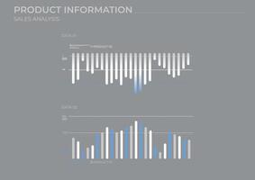 Dynamic process data charts in color. Finance elements charts. vector