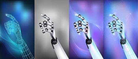 The work of artificial intelligence in the digital space. vector