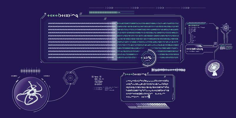 Futuristic HUD design of Sci-fi data.