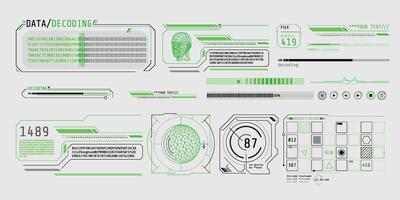 HUD interface design for decoding big data. vector