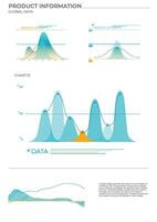 Global data charts in color. Finance elements charts. vector