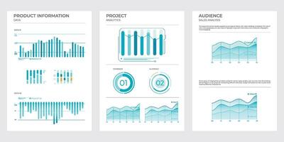 Project business analysis charts in color. illustration. vector