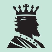 Elegant silhouette of a king adorned with a classic crown emblem for regal representation vector