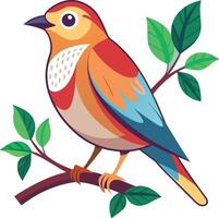 Graceful bird elegantly perched on a smooth branch vector