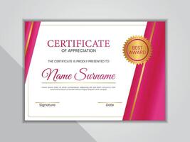 Modern certificate design with badge vector