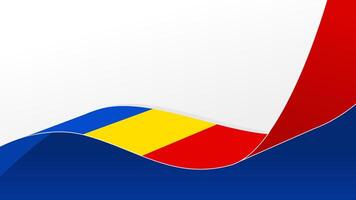 wavy romania flag background with copy space for text. romania national day vector