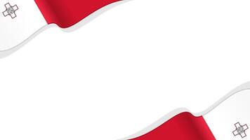 wavy malta flag frame background with copy space for text. malta national day vector