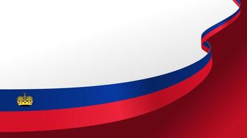 wavy Liechtenstein flag ribbon background with copy space for text. Liechtenstein independence day vector