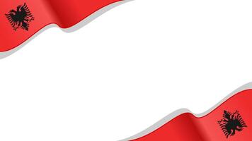 wavy Albania flag frame background with copy space for text. albania national day vector