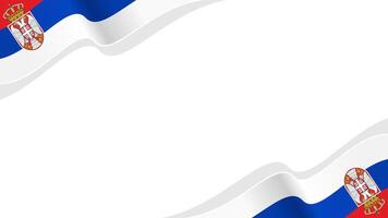 wavy serbia flag frame background with copy space for text. serbia national day vector