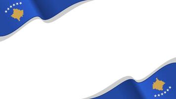wavy kosovo flag frame background with copy space for text. kosovo national day vector