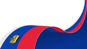 waving Liechtenstein flag background with copy space for text. Liechtenstein national day vector