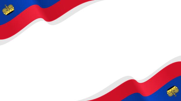wavy Liechtenstein flag frame background with copy space for text. Liechtenstein national day vector