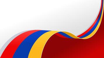 waving armenia flag ribbon background with copy space for text. armenia national day vector