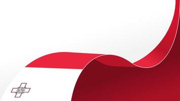waving malta flag ribbon background with copy space for text. malta national day vector