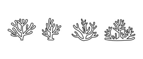 Coral icon set isolate on white background. vector