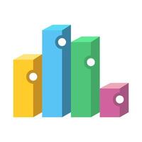 Four different colored bars with circles cut out perfect for graphic design projects, data visualization, infographics, and modern backgrounds vector