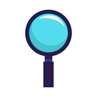 Magnifying glass with blue gear and handles suitable for technology, research, and innovation concepts ideal for presentations, websites, and blogs vector