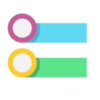 Two circles with blank rectangular bars below suitable for adding text or information ideal for presentations, infographics, or creative designs vector