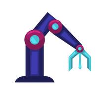Blue robotic arm with pink and blue joints suitable for futuristic technology concepts and science fiction themed designs. Tech industry visuals vector