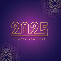 2025 text effect in golden for new year festival card background vector