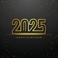 2025 text effect in golden for new year festival card background vector