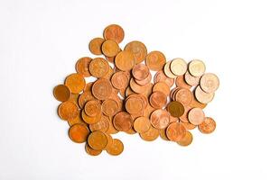 Euro coins of different denomination released by Latvia photo