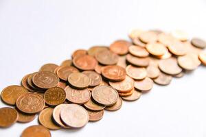 Euro coins of different denomination released by Latvia photo