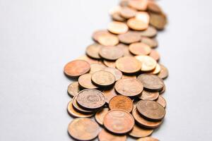 Euro coins of different denomination released by Latvia photo